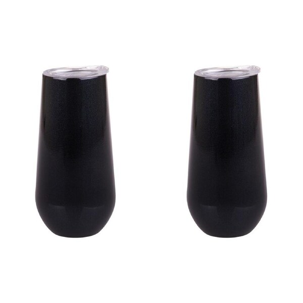 2PK Oasis Stainless Steel Insulated Champagne Flute Double Walled 180ml Midnight