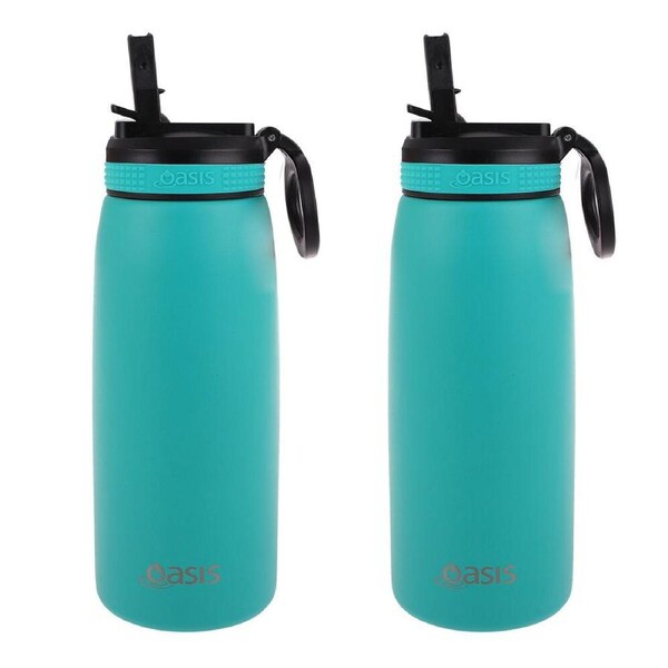 2PK Oasis Stainless Steel Double Wall Sports Bottle w/ Sipper 780ml Turquoise