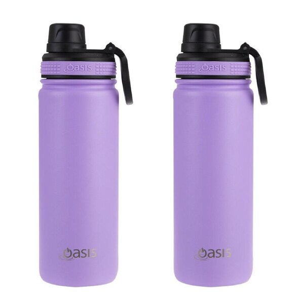 2PK Oasis Stainless Steel Challenger Sports Bottle w/Cap 550ml Lavender