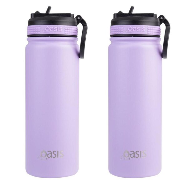 2PK Oasis Stainless Steel Challenger Sports Drink Bottle 550ml Lavender