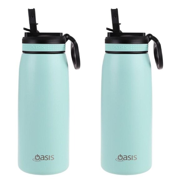 2PK Oasis Stainless Steel Double Wall Sports Bottle w/ Sipper 780ml Mint