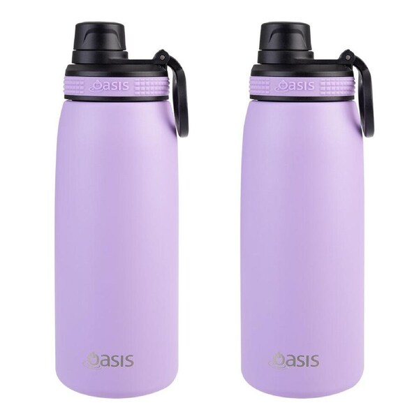 2PK Oasis Stainless Steel Insulated Sports Bottle w/ Screw Cap 780ml Lavender