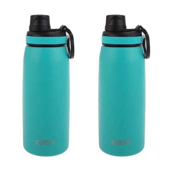 2PK Oasis Stainless Steel Insulated Sports Bottle w/ Screw Cap 780ml Turquoise