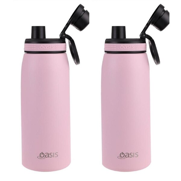 2PK Oasis Stainless Steel Insulated Sports Bottle w/ Screw Cap 780ml Carnation