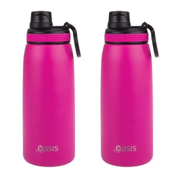 2PK Oasis Stainless Steel Insulated Sports Bottle w/ Screw Cap 780ml Fuchsia