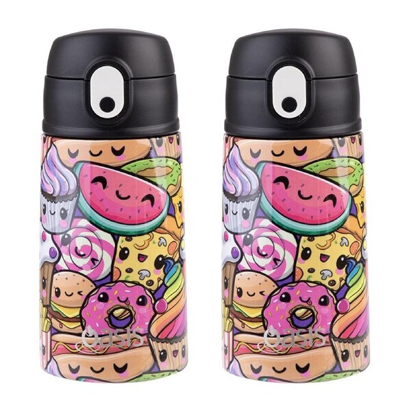 2PK Oasis Stainless Steel Insulated Kids Drink Bottle w/ Straw 400ml Squishies
