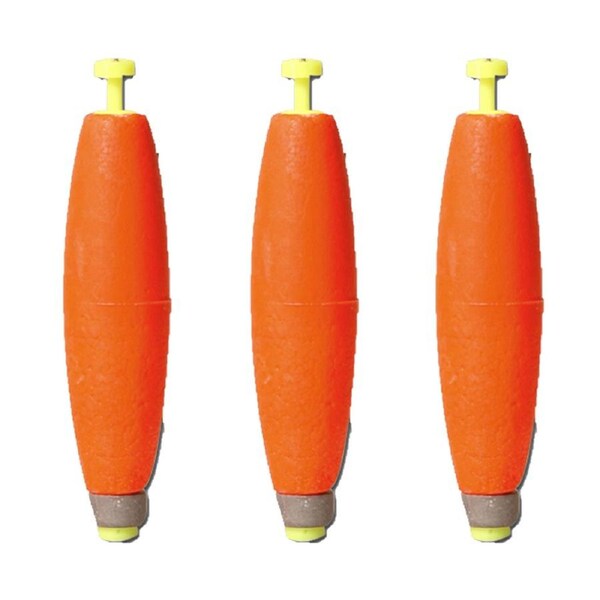3PK SureCatch High Vis Tough Durable Torpedo Weighted Foam Float 1 1/2 inch