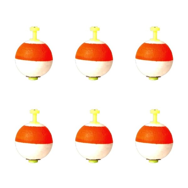 6PK SureCatch High Vis Tough Durable Round Weighted Foam Float - 1 1/4 inches