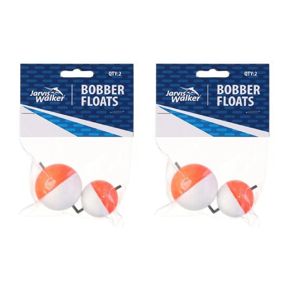 2x 2pc Jarvis Walker Foam Bobber Fishing Floats 2 Sizes for Natural Bait Drift