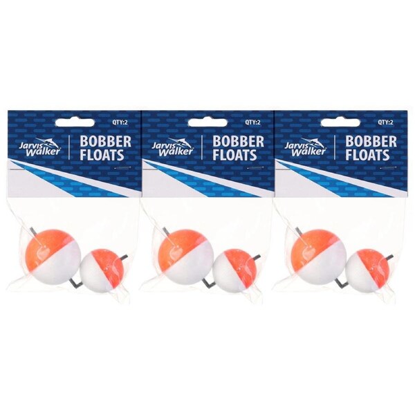 3x 2pc Jarvis Walker Foam Bobber Fishing Floats 2 Sizes for Natural Bait Drift