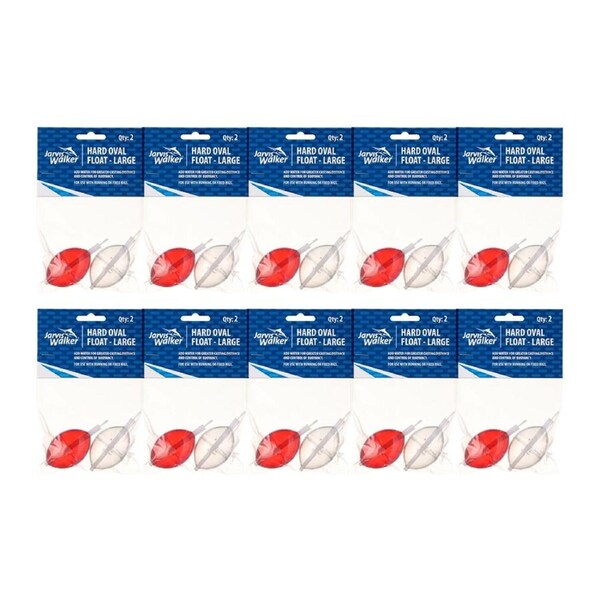 10x 2pc Jarvis Walker Large Hard Oval Floats For Running/Fixed Rigs