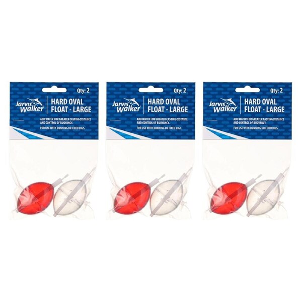 3x 2pc Jarvis Walker Large Hard Oval Floats For Running/Fixed Rigs