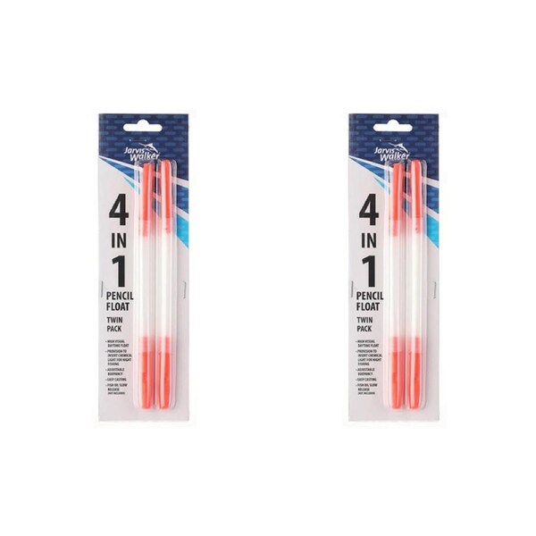 2x 2pc Jarvis Walker 4-1 Day/Night Pencil Fishing Floats Adjustable Buoyancy