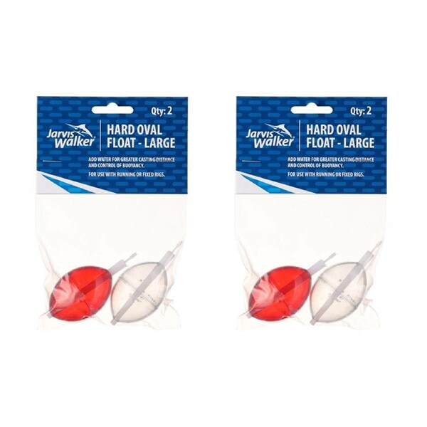 2x 2pc Jarvis Walker Large Hard Oval Floats For Running/Fixed Rigs
