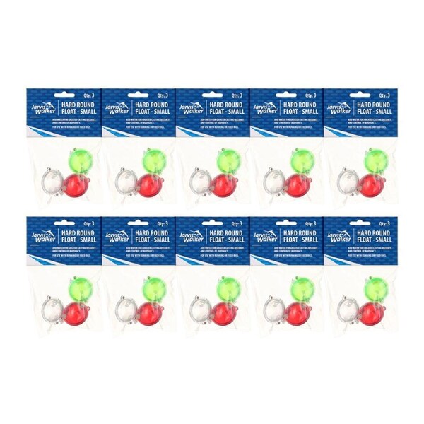 10x 3pc Jarvis Walker Small Hard Round Floats For Running/Fixed Rigs