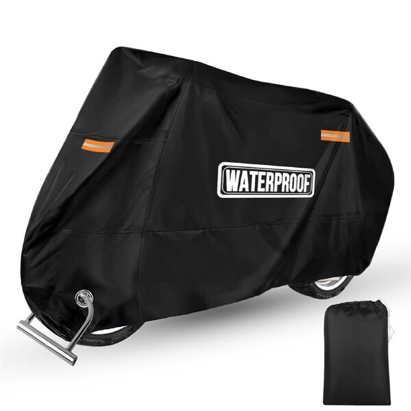 Vivva Motorcycle Cover Waterproof Outdoor, 210D Heavy Duty Motorbike Cover, UV & Rain Resistant with Storage Bag, Fits Most Motorcycles, Cruisers, Sportbikes, Dirt Bikes, Scooters up to 245*105*125cm