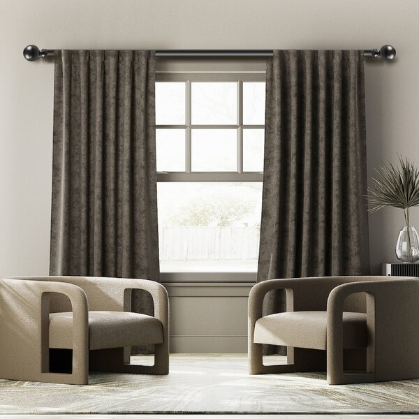 Marlow Curtain Rod Extendable Rail Pole Bracket End Set Steel Length Adjustable Satin Nickel