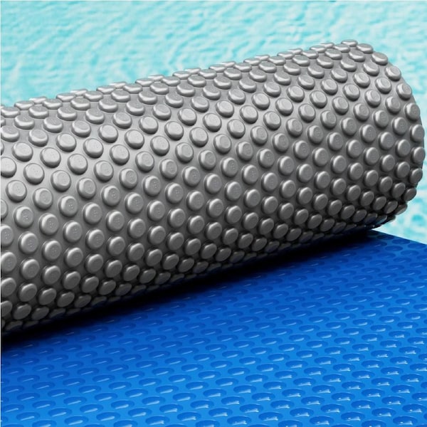 8x4.2m Aqua Buddy Pool Cover 600 Micron Bubble Heat Solar Blanket Blue Silver