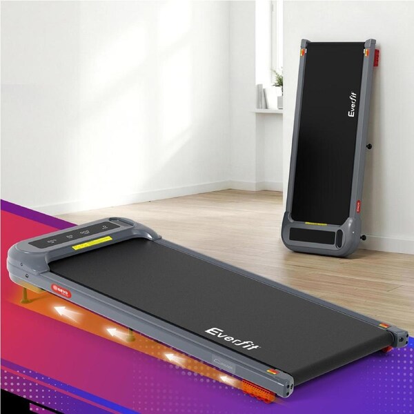 Everfit 9% Incline Treadmill 40cm 3 in 1 Foldable Walking Pad Under Desk Remote Contro Grey