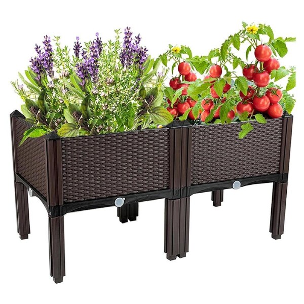 2PCS SpringUp Garden Bed Garden Pot Raised Plastic Planter for Flower Vegetable Grow Outdoor