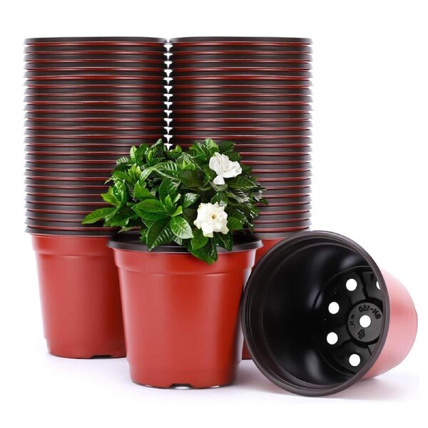SpringUp 100pcs Plastic Plant Pot Flowers Garden Nursery Seeding Growing Container 150mmx125mmx105mm