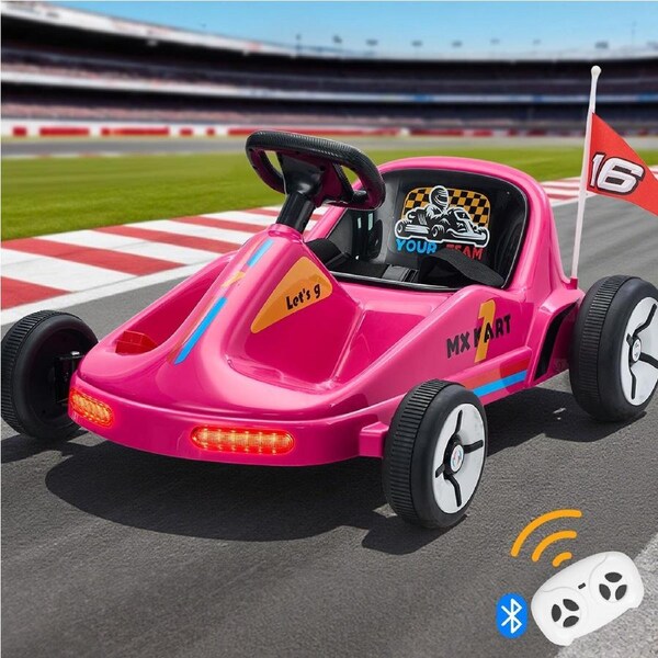 Mazam Kids Ride on Car Electric Kart Bluetooth Light Music Remote Control Pink