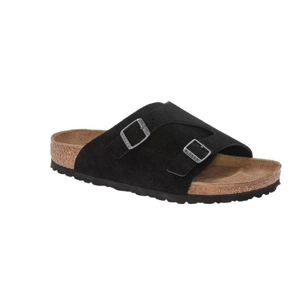 Birkenstock Zurich Suede Leather Sandals (Black, Size 39 EU)
