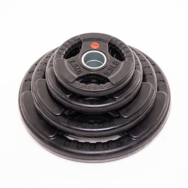100kg Olympic Rubber Coated Tri Grip Plate Package