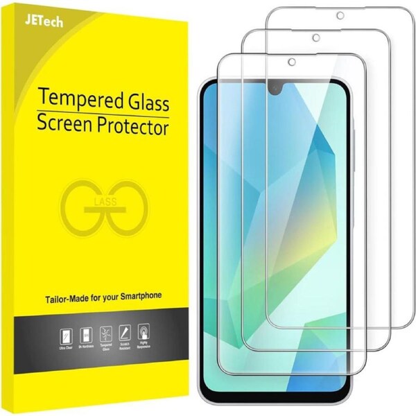 JETech 3-Pack Screen Protector for Samsung Galaxy A16 5G / 4G 6.7-Inch, 9H Tempered Glass Film, Anti-Scratch, HD Clear