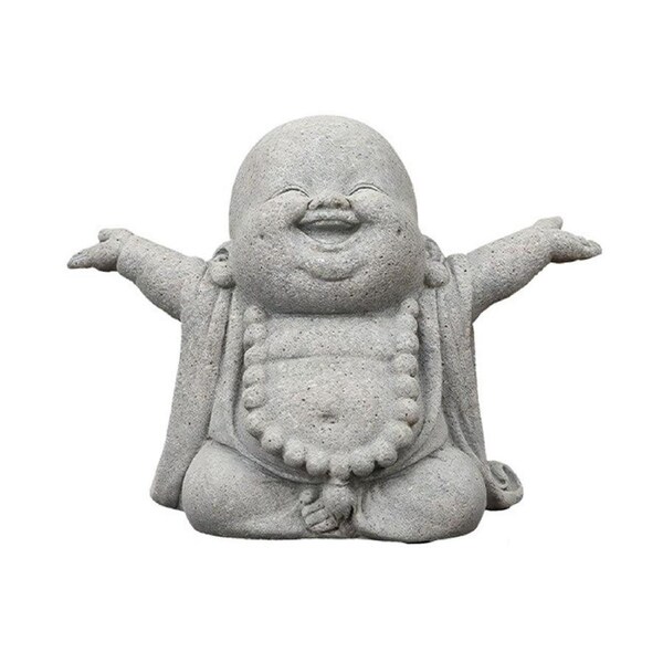 Stone Buddha Statue Fish Tank Decor Landscape Ornament Garden Sculpture Display