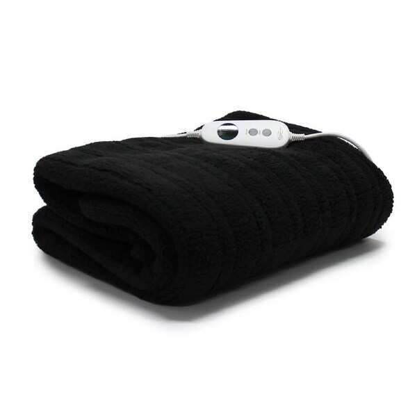 Onkaparinga Teddy Fleece Heated Throw Charcoal