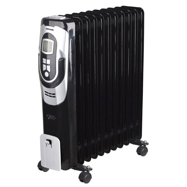 Heller 2400W LCD Display 11 Fin Column Heater w/WiFi - Black