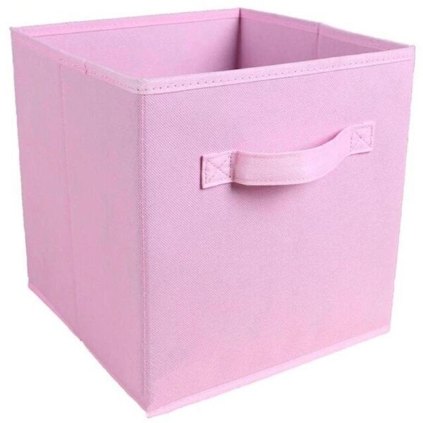 SORTI 27x28x27 CM Pink Pack Foldable Folding Storage Cube Storage Box Bookcase Fabric Cube Toy Organiser