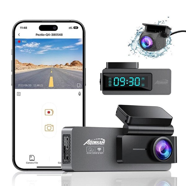 Nevenka Dash Cam Front and Rear 4K+1080P Dual Dashcams for Cars with Night Vision-Charge