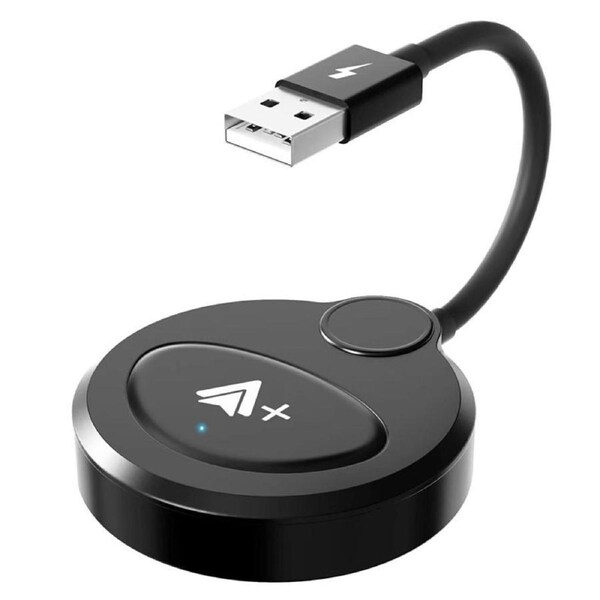 Nevenka Wireless Carplay Adapter for Android Wired to Wireless Support Video Playback-RoundBlack