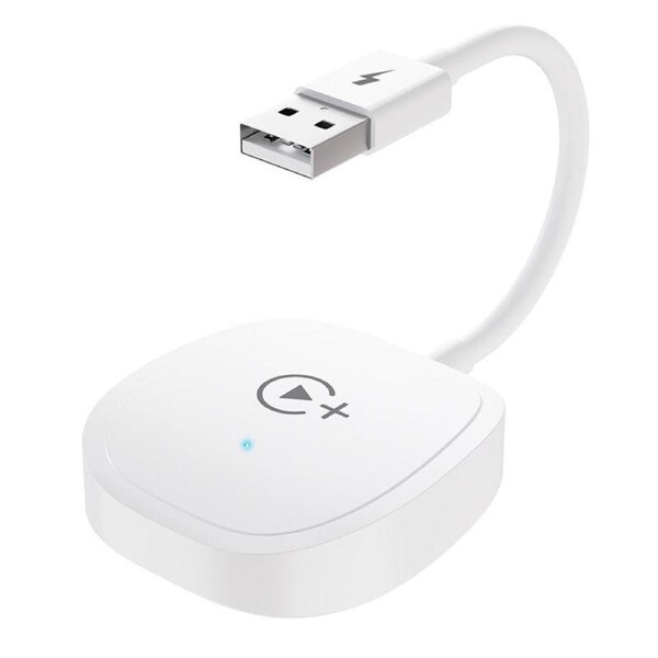 Nevenka Wireless Carplay Adapter for Apple Wired to Wireless Support Video Playback-SquareWhite