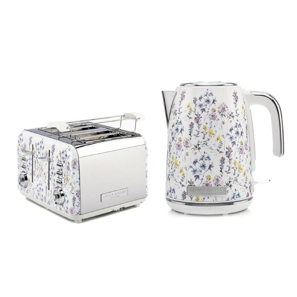 Laura Ashley 1.7L Jug Kettle and 4 Slice Toaster Combo Wild Meadow
