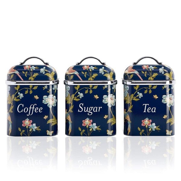 Laura Ashley Elveden Canister Set of 3 Navy Blue