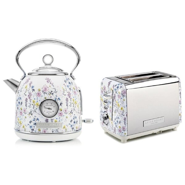 Laura Ashley 1.7L Dome Kettle and 2 Slice Toaster Combo Wild Meadow