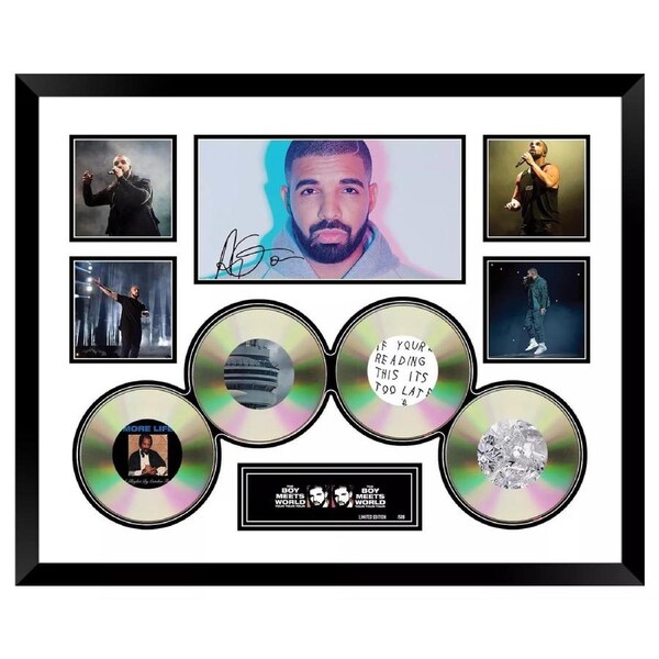 DRAKE THE BOY MEETS WORLD 2017 TOUR Signed Limited Edition Photo Memorabilia Wooden Frame