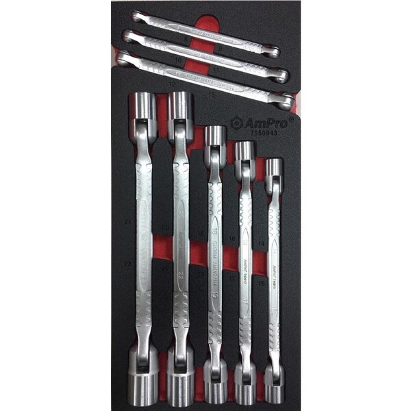 Ampro Swivel Metric Socket Wrench Set 8 Piece TS50943