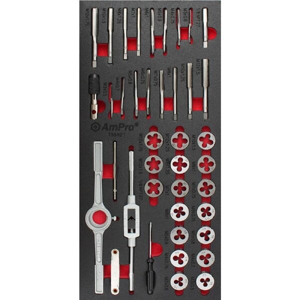 Ampro Tap and Die Set Metric 39 Piece TS45921