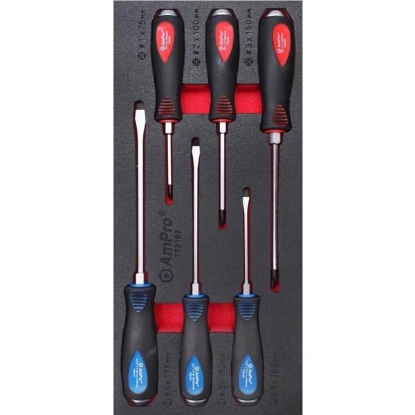 Ampro Go-Thru Screwdriver Set 6 Piece TS42182