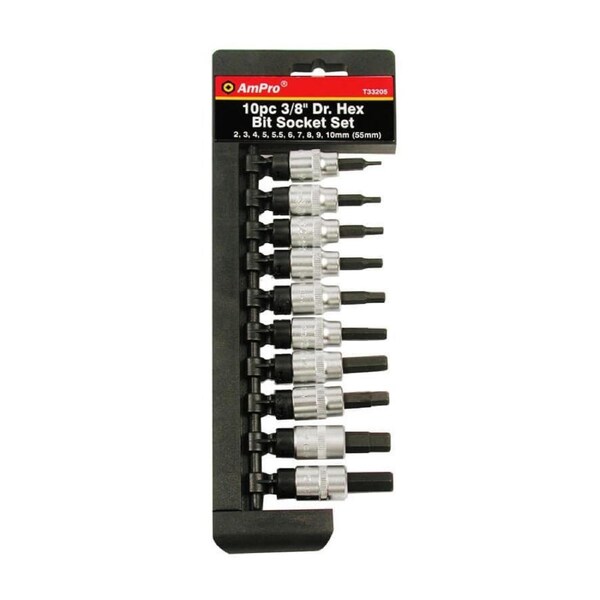 Ampro 3/8" Drive Metric Hex Bit Socket Set 10 Piece T33205