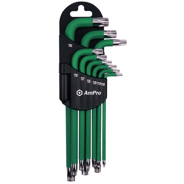 Ampro Magnetic Long Arm Temper-Proof Star Wrench Set 9 Piece T22985