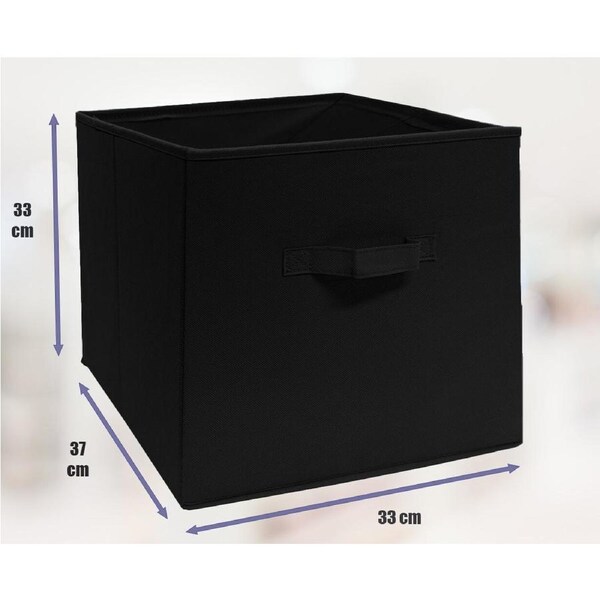 SORTI 33x37x33 CM BLACK Pack Foldable Folding Storage Cube Storage Box Bookcase Fabric Cube Toy Organiser