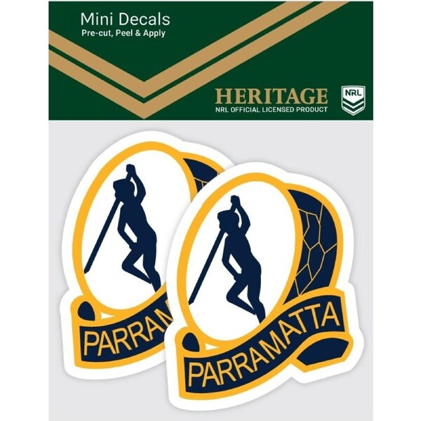 NRL Heritage Mini Decal - Parramatta Eels - Sticker Set Of 2 - 8x7cm