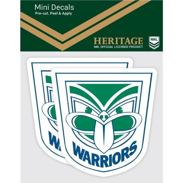 NRL Heritage Mini Decal - New Zealand Warriors - Sticker Set Of 2 - 8x7cm