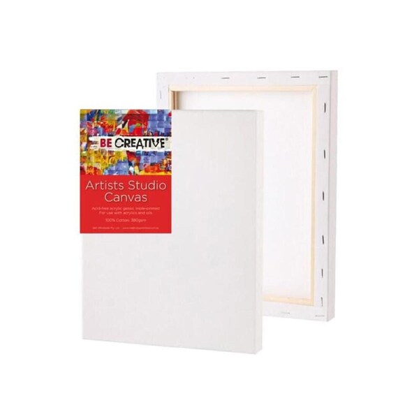 Be Creative Thin Stretched 100% Cotton Art Paint Canvas Medium Grain A1