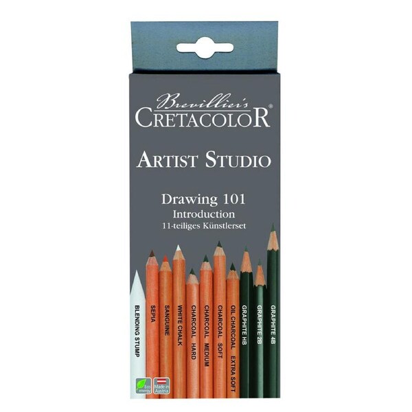 Cretacolor Artist Studio Drawing Sketching 101 Set Graphite/Charcoal/Oil/Chalk